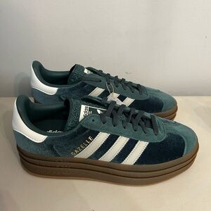 Adidas Gazelle Teal and White Sneakers